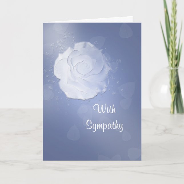 Sympathy Card Vit ros Kort (Framsida)