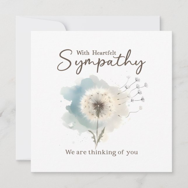 Sympathy Card Watercolor Dandelion (Framsida)