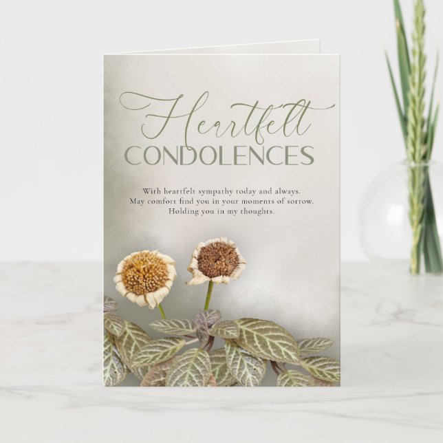 Sympathy Card with Customizable Message  Kort (Framsida)