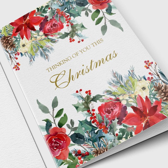 Sympathy Cards jul | Juldagar Blommigtar Helgkort (Christmas Florals Memorial Remembrance Sympathy Thinking of You Cards)