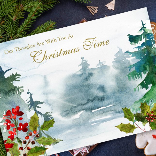 Sympathy Cards jul | Julträden Helgkort (Christmas Woodlands Thinking of You Remembrance Christmas Sympathy Card)
