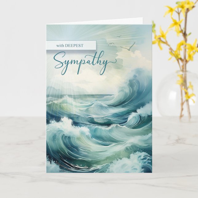 Sympathy Crashing Ocean Waves and Seagulls Kort (Gul blomma)