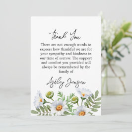 Sympathy Daisy Thank You Card Tack Kort