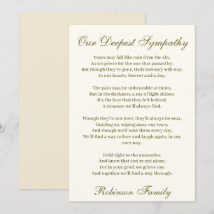 Sympathy Dikt Card Kort