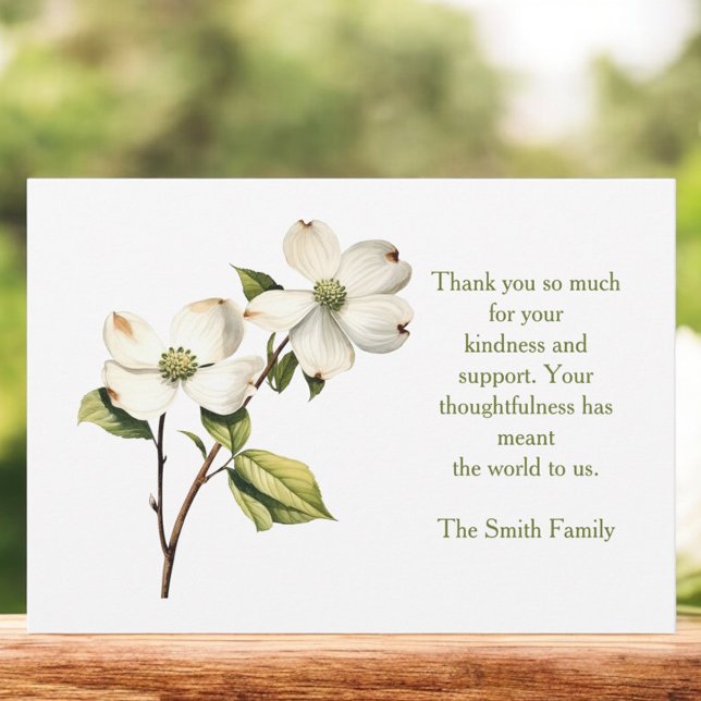 Sympathy Dogwood Tack Notecard Anteckningskort (Skapare uppladdad)