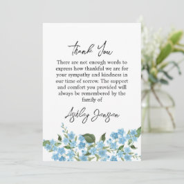 Sympathy Forget me not Thank You Card Tack Kort
