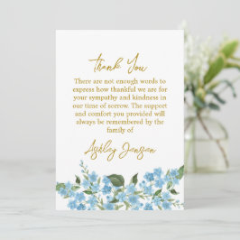 Sympathy Forget me not Thank You Card Tack Kort