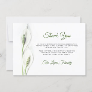 Sympathy Funeral Calla Lily Flower Tack PHOTO Kort