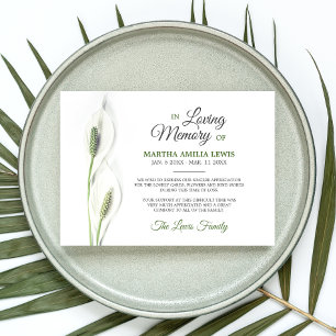 Sympathy Funeral Calla Lily Flowers Tack Kort