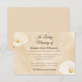 Sympathy Funeral Lily Flowers Tack Kort