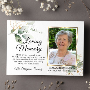 Sympathy Funeral Memory Greenery TACK Photo Kort