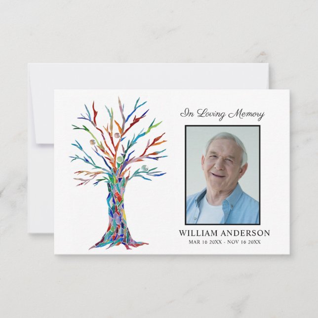 Sympathy Funeral Memory Tack Photo (Framsida)