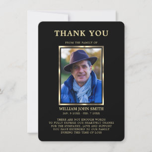 Sympathy Funeral Memory TACK Photo BLACK Kort