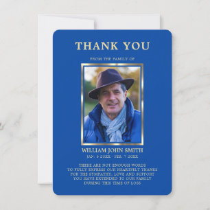 Sympathy Funeral Memory TACK Photo Blue Kort