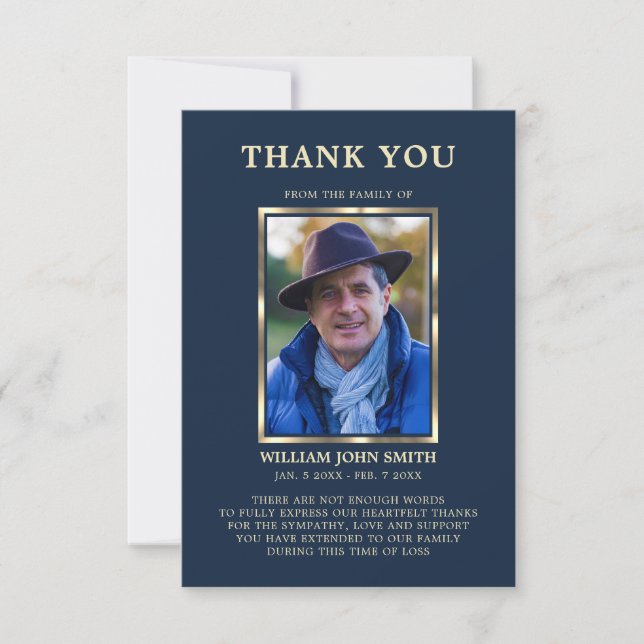 Sympathy Funeral Memory TACK Photo NAVY (Framsida)