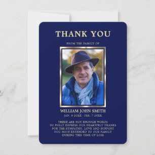 Sympathy Funeral Memory TACK Photo Navy Blue Kort