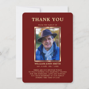 Sympathy Funeral Memory TACK Photo RED Kort