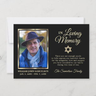 Sympathy Funeral Memory TACK Star David Photo Kort
