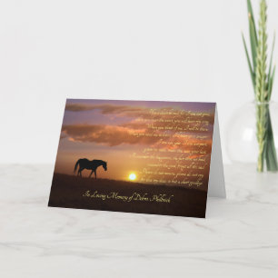 Sympathy Funeral Tack Custom Name Card Helgkort