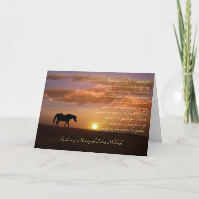 Sympathy Funeral Tack Custom Name Card Helgkort (Framsida)