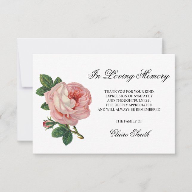 Sympathy Funeral TACK Ro Blommigt (Framsida)