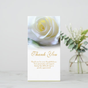 Sympathy Funeral Tack Vit ros Kort