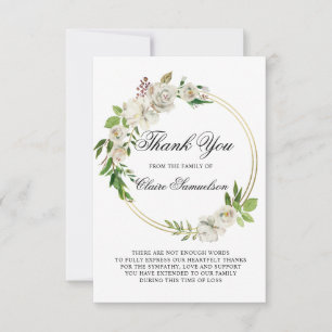 Sympathy Funeral TACK Watercolor Blommigt Kort