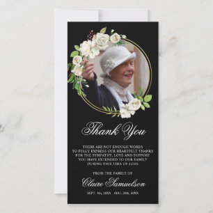 Sympathy Funeral TACK Watercolor Blommigt PHOTO Kort
