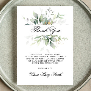 Sympathy Funeral TACK Watercolor Greenery Kort