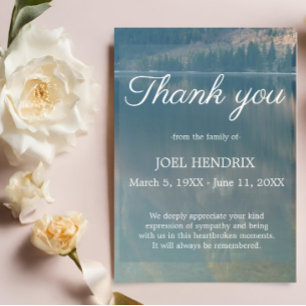 Sympathy Grief Card för tack-blått Sjö Inbjudningar