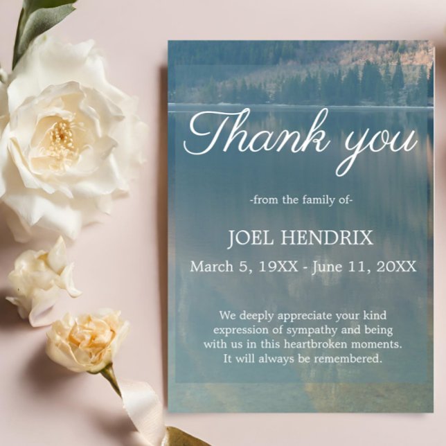 Sympathy Grief Card för tack-blått Sjö Inbjudningar (Skapare uppladdad)