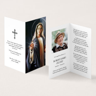 Sympathy Heliga Cards Mary Holding Helig Heart Visitkort