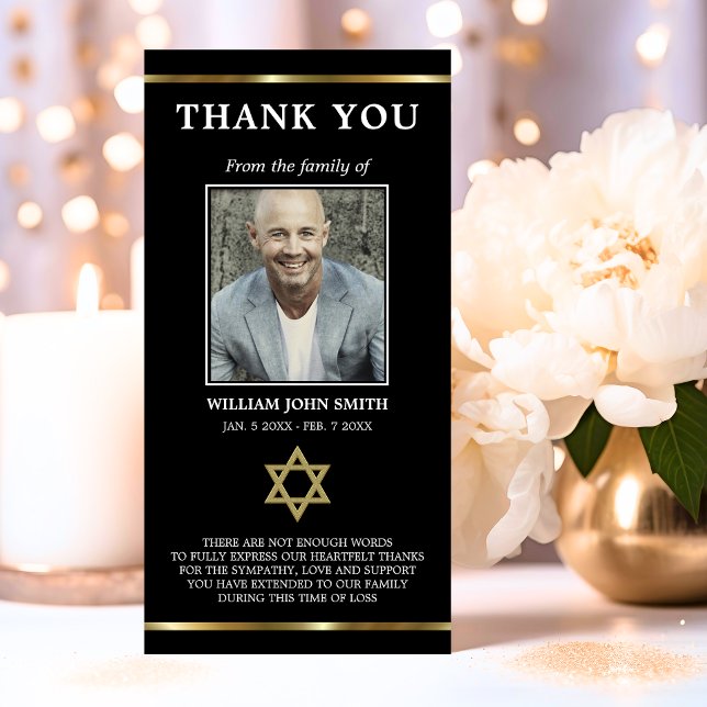 Sympathy Jewish Star of David TACK | FOTO (Sympathy Jewish Star of David THANK YOU  PHOTO)