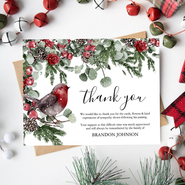 Sympathy Jul Funeral Tack Kort (Skapare uppladdad)