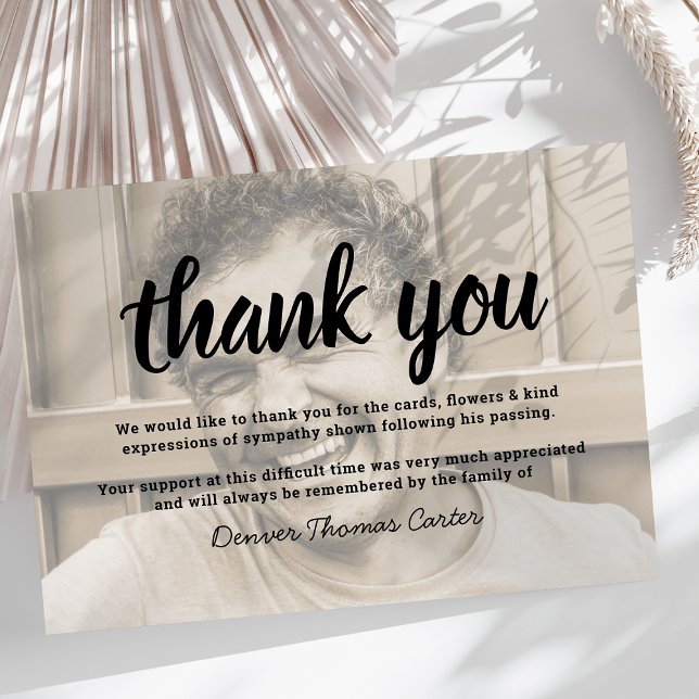 Sympathy-kort för modern fotobakgrund tack kort (Skapare uppladdad)