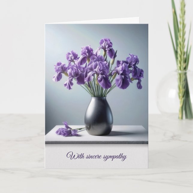 Sympathy Lila Iris Bouquet Kort (Framsida)