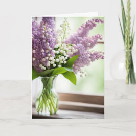Sympathy Lily of the Valley and Lilac Bouquet Kort
