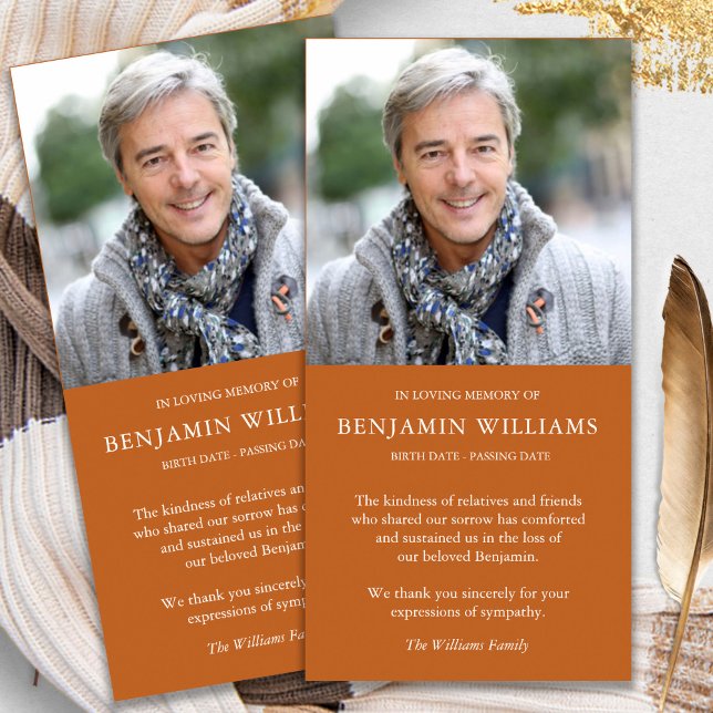 Sympathy Loss Foto Autumn Funeral Tack du Cards (funeral thank you cards, bereavement, elegant, simple, celebration of life, sympathy card)