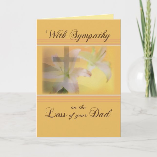 Sympathy Loss Pappa, Lilies, Kor Kort (Framsida)