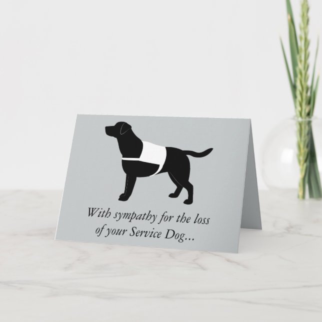 Sympathy Loss Service Black Labour Retriever Kort (Framsida)