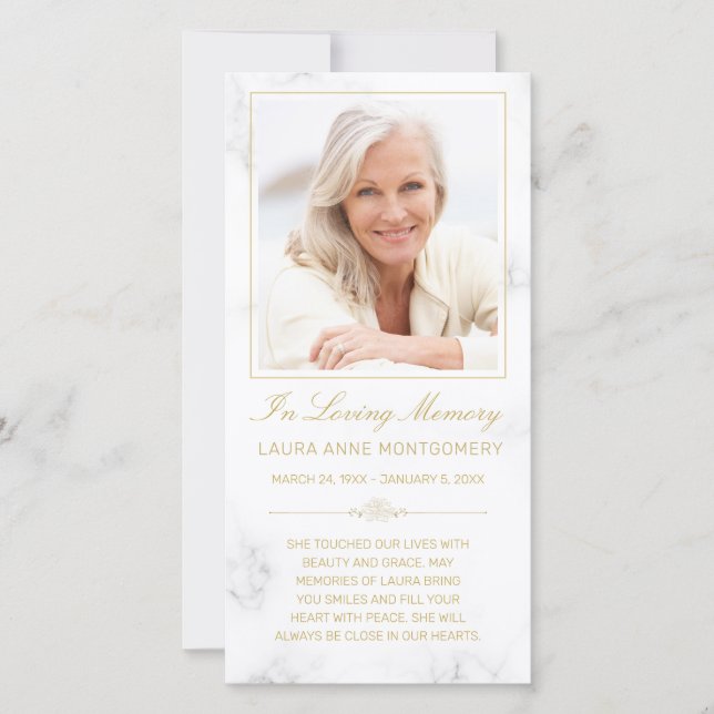 Sympathy Marble Guld skript Kor Photo Prayer (Framsida)