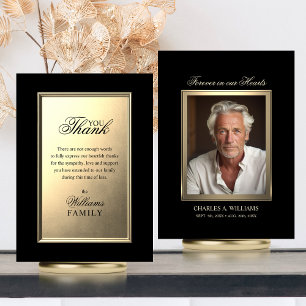 Sympathy Memorial Elegant Guld PHOTO Tack Kort