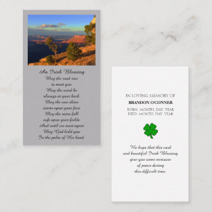 Sympathy Memorial Photo Prayer Card Visitkort