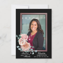 Sympathy Memorial Rosa Blommigt PHOTO Tack
