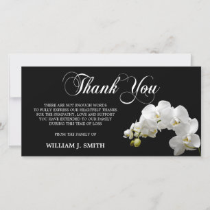 Sympathy Memorial TACK White Orchids FOTO Kort