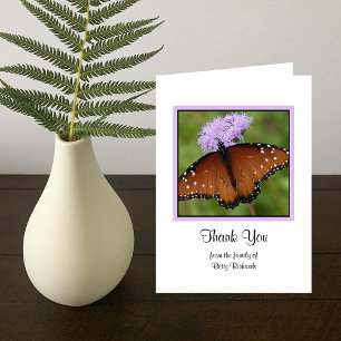 Sympathy Memorial Tackkort Card - fjäril