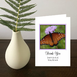 Sympathy Memorial Tackkort Card - fjäril