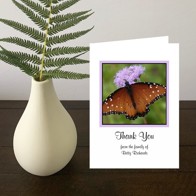 Sympathy Memorial Tackkort Card - fjäril (Skapare uppladdad)