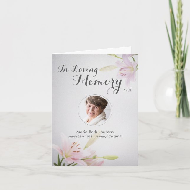 Sympathy Memorial Tackkort Card med Photo (Framsida)