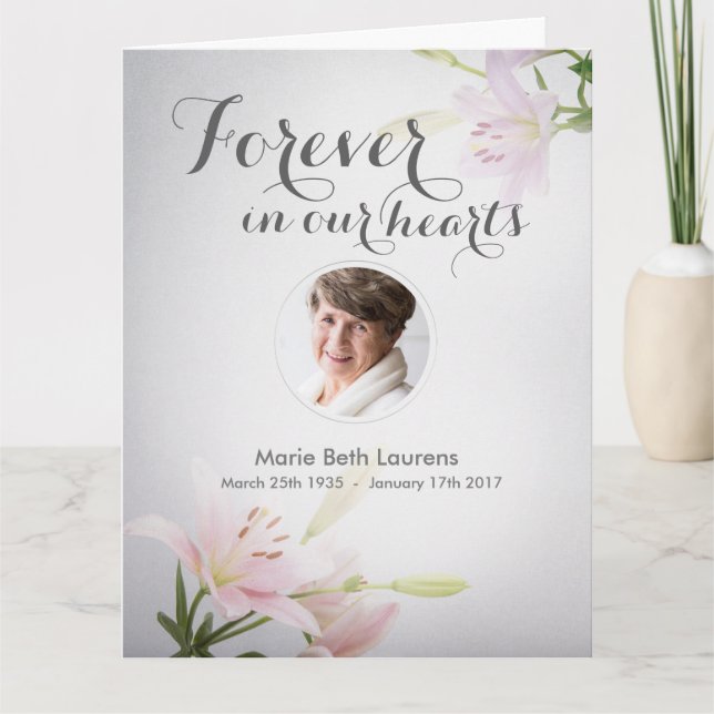 Sympathy Memorial Tackkort Card med Photo (Framsida)